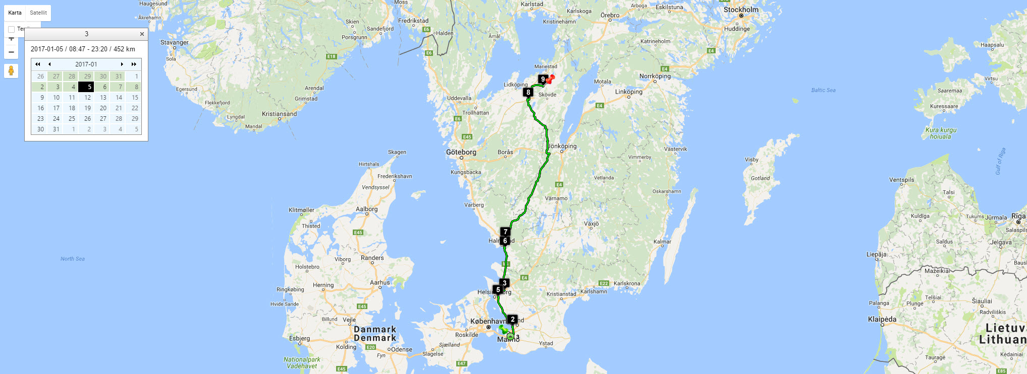 Avancerad fleetmanagement, förbättrade logistik med gps sändare
